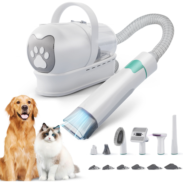 Dog Vacuum Cleaner Cat Hair Dryer 7in1 Pet Grooming Kit Vacuum with Pet Hair Dust Cup Dog Brush for Pet Hair Vacuum Cleaner
