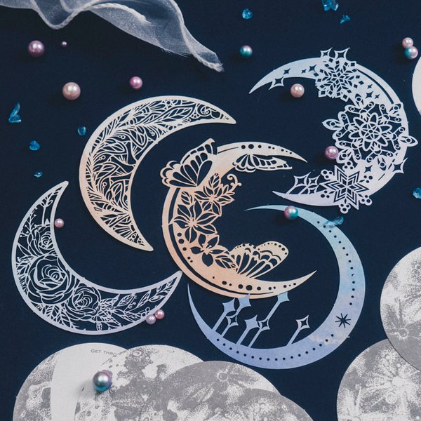 Yoofun-Lot de 63 papiers décoratifs Phase of the Moon, pack de matériel pour touristes, matériel de scrapbooking, carte de journal exécutif