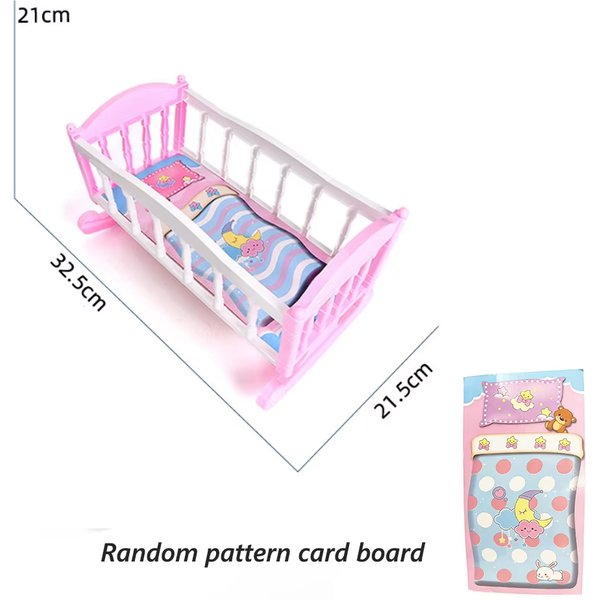Doll Bed Cradle for 8-10 Inches Dolls Cute Dollhouse Accessories Miniature for 20-3ocm Doll Gift for Doll