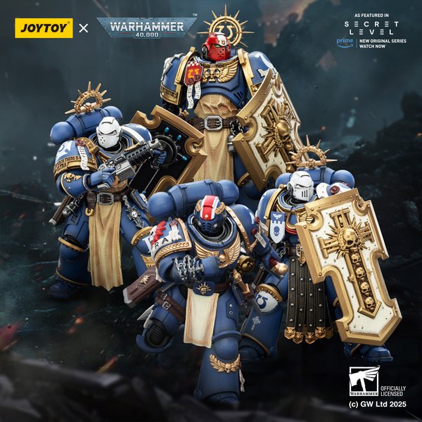 JOYTOY Warhammer 40K Titus avec Laurels de la victoire & métaurus & Levantus & Torvald figurine jouets Ultramarines Space Marines