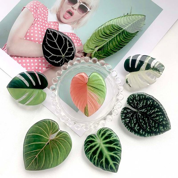 Prise de plante poignée de téléphone pliante feuille de Tok support de téléphone en acrylique pour iPhone support de Smartphone universel Griptok support de doigt