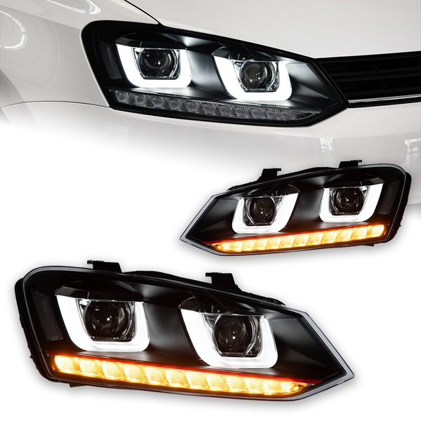 AKD LED-Autoscheinwerfer für Volkswagen Polo 2011-2018 Vento MK5 6R LED-Scheinwerfer Projektorlinse DRL HID-Frontleuchte Zubehör