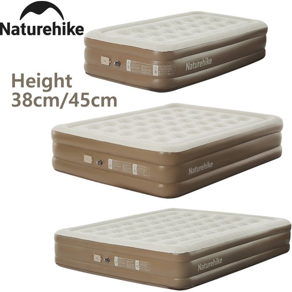 Naturehike Glamping-Matten für 1-3 Personen, 38/45 cm, aufblasbare Matratze mit integrierter Pumpe, tragbare, zusammenklappbare Campingmatratze für den Außenbereich, verdickte Heimmatratze.