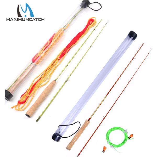 Maximumcatch 4,2 pieds/1,28 M tige de démarrage de pratique avec ligne de vol WF et indicateur de frappe, action en 2 secondes, parfaite pour les débutants