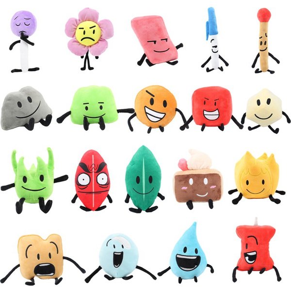 5/7/12/19pcs Bfdi Plushie Battle for Dream Island Plush Toys Stuffed Animal Cartoon Plant Soft Doll Leafy Firey Coiny Kids Gifts