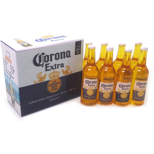 1Set 1:12 Puppenhaus Miniatur Corona Bier Fall Modell DIY Kind Spielzeug Zubehör Simulation Leben Szene