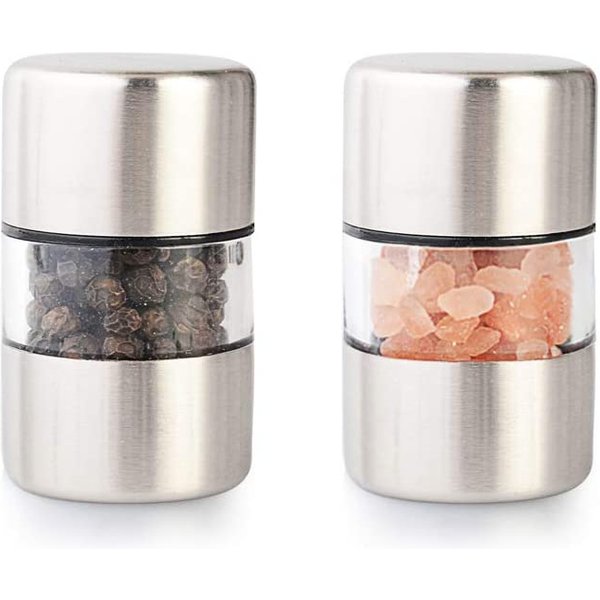 Stainless Steel Portable Mini Grinder Hand Salt and Pepper Grinder for Herbs Pepper Spices Rose Salt Kitchen Grinding Gadget