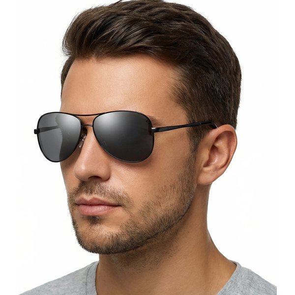 Classic Pilot Polarized Sunglasses Men Women Fashion Metal Aviation Sun Glasses Vintage Black Driving Shades UV400