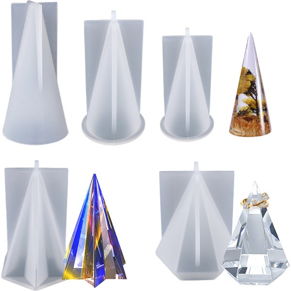 Pyramide géométrique anneau cône Silicone moule Triangle cristal bricolage bague bijoux présentoir bijoux artisanat fabrication résine époxy moule