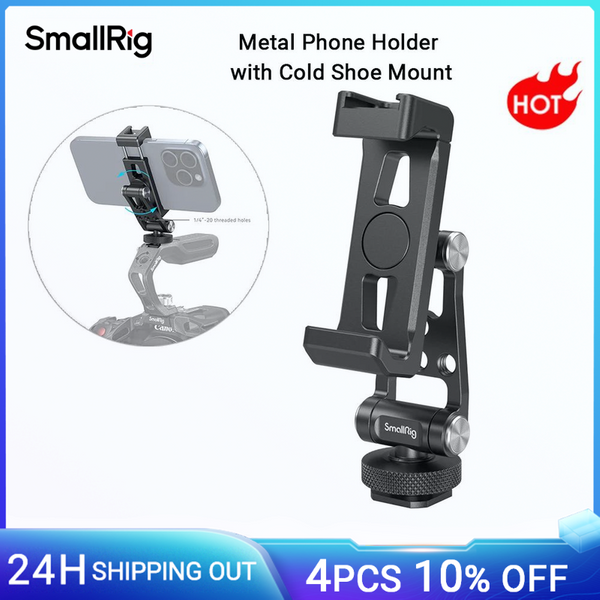 Metalowa podpórka pod telefon SmallRig z mocowaniem na zimną stopkę do DJI RS 3 /RS 3 Pro/ RS 3 Mini /RS 4Pro/RS 4 w Cold Shoe 4382