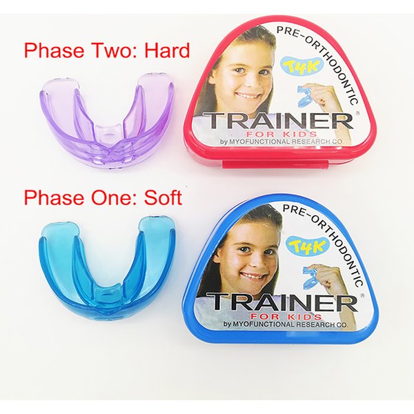 1 set T4K enfants dent dentaire appareil orthodontique formateur pour enfants dents alignement bretelles embouchures Phase douce et dure