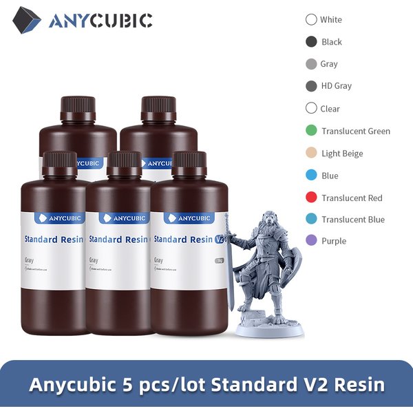 5 kg ANYCUBIC 405 nm UV-Standard-V2-Harz für Photon-3D-Drucker, Mono X-Druckmaterial, LCD-UV-empfindliches Harz