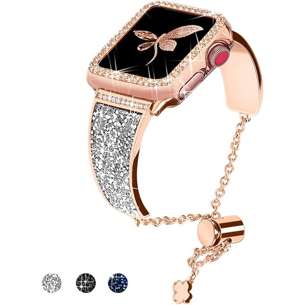 Bracelet en métal pour femme pour Apple Watch Ultra Band 49mm 38 44 40 46 42 41 45mm Bracelet diamant IWatch Series 12 11 10 9 8 7 SE 6 5 4
