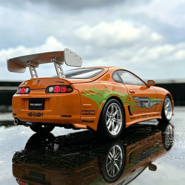 1:24 1995 Supra MK4 A80 Model Samochodu Sportowego z Filmu, Odlew Metalowy, Klasyczny Model Samochodu Wyścigowego na Torze, Dźwięk, Światło, Prezent dla Dzieci