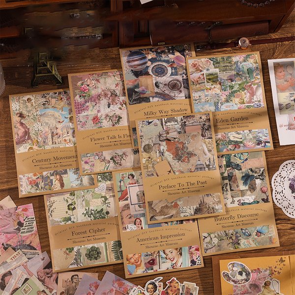 100 Stück/Packung Vintage-Aufkleber Material Papier Scrapbooking Kreatives DIY Tagebuch Albummaterialien DIY Junk Journal Supplies