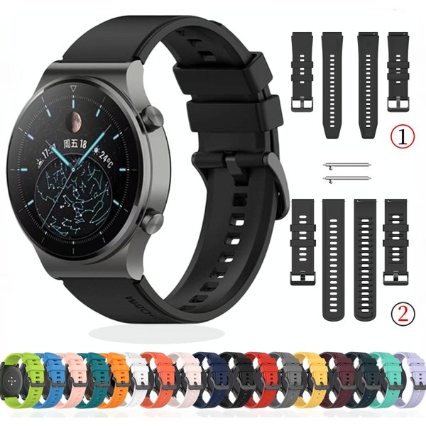 22mm 20mm Silicone Strap for Huawei Watch GT2 Pro GT 3 46mm/Amazfit GTR/GTS Bracelet Samsung Galaxy Watch 3/4/5/Gear S3/Active 2
