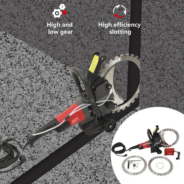 Bürstenlose Hochfrequenz-Wandschneidemaschine, multifunktionale Hochleistungs-Kreissäge für Stein- und Ziegelwände, Tür- und Fensteröffnungen sowie Stahlbeton, maximale Schnitttiefe 30 cm, staubfreies