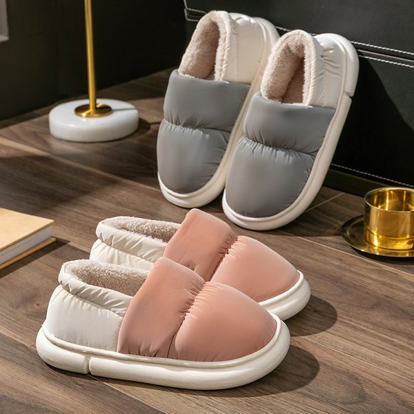 Sac à pantoufles en coton pour hommes et femmes, pantoufles chaudes pour couple, intérieur, maison, hiver