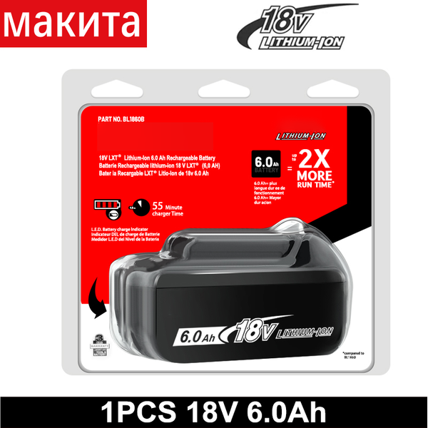 Original 6Ah für Makita BL1860 18V Akku-Elektrowerkzeuge Li-Ion Ersatzakku LXT BL1850 BL1840 für 18V Schraubendreher mit BMS TPCELL