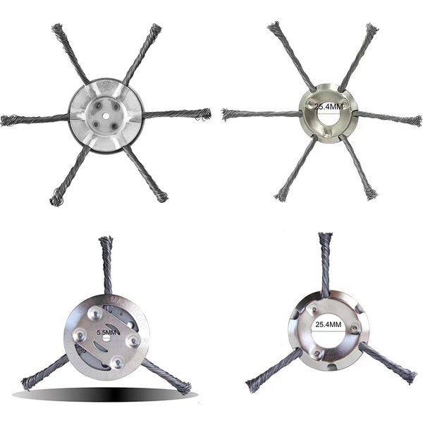 15 cm, 18 cm, 20 cm, 23 cm Stahldraht, Radkopf, Rasentrimmerkopf, universelle Unkrautbürste zum Entfernen von Moos, Rost, passend für Freischneider, 6/9 Zoll