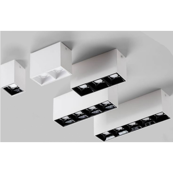 Plafonnier LED Carré Dimmable 1-4 Têtes COB 7W 10W 14W 20W 21W 30W Projecteur en Aluminium AC110V 220V pour Maison et Entreprise