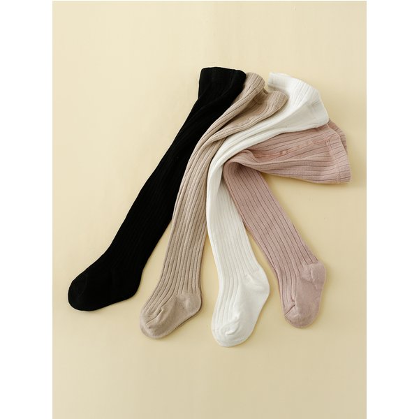 4 paires de collants solides pour petites filles