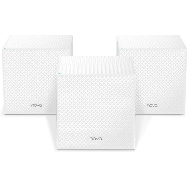 Tenda MW12 AC2100 Trzypasmowy System WiFi Mesh Do Calego Domu Zestaw 3 Sztuk Router Gigabit Zasieg Do 6000 SqFt Dedykowany Backhaul Plynny Roaming 120 Urzadzen Kompatybilny Z Nova Series