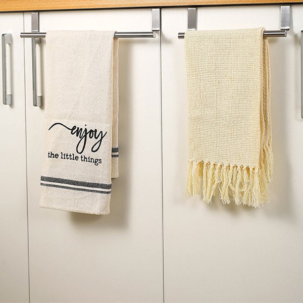 Porte-serviettes en acier inoxydable, pour salle de bains, armoire de cuisine, porte, organisateur suspendu, étagère murale, barre à serviettes