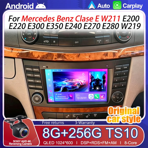 7-calowy ekran do radia samochodowego Mercedes Benz Klasy E W211 E200 E220 E300 E350 E240 E270 E280 W219, Android 16, odtwarzacz multimedialny, GPS