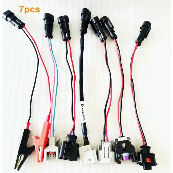 7-teiliges Common-Rail-Injektor-Testkabel-Set für Bosch Denso Siemens Diesel-Düsenadapter-Stecker