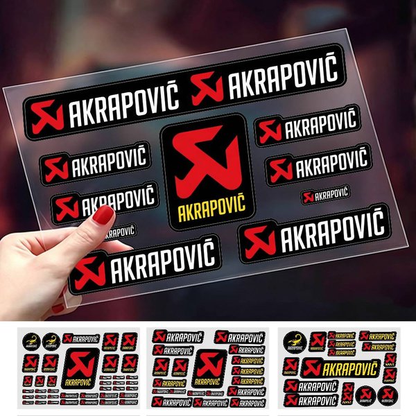 Für AKRAPOVIC Sicherheits-Reflektierende Wasserdichte Auto-Aufkleber Kratzschutz-Sticker Universell für Fahrradhelm Tasse Kühlschrank