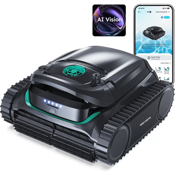 Kabelloser Roboter-Poolreiniger WYBOT M2 Visual für Große Schwimmbecken, 10000mAh Akku, Geplante Reinigung, Zweischichtige Filtration