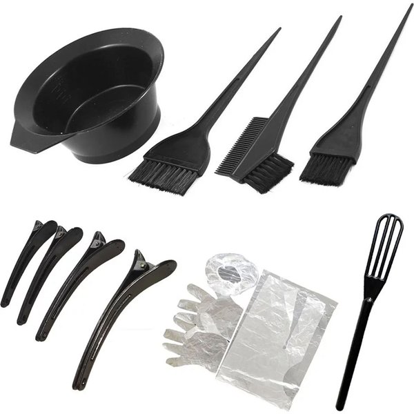 12Pcs Set Hair Dyeing Kit Hair Color Dye Bowl Stirring Brush For Hair Coloring Bleaching DIY Salon Home Hair Dye Tools