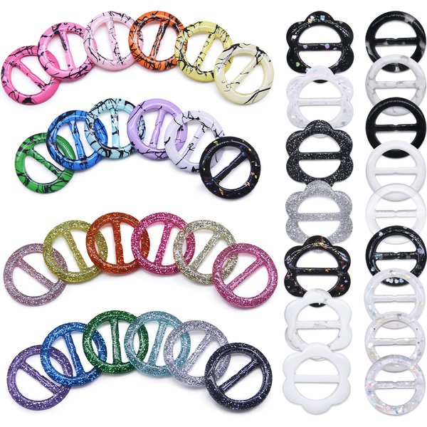 Nouveau T-Shirt Clips 2.5/3CM T-Shirt couleur mixte résine forme ronde mode écharpe pince anneau robe résine boucle bricolage évaluations