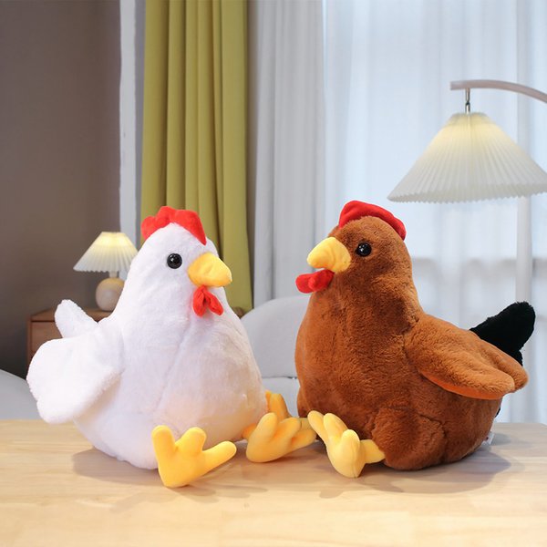 Jouet en peluche kawaii pour enfants, simulation de coq et de beurre, animal en peluche doux et jetable, oreiller de volaille, cadeaux d'anniversaire, 30-40cm