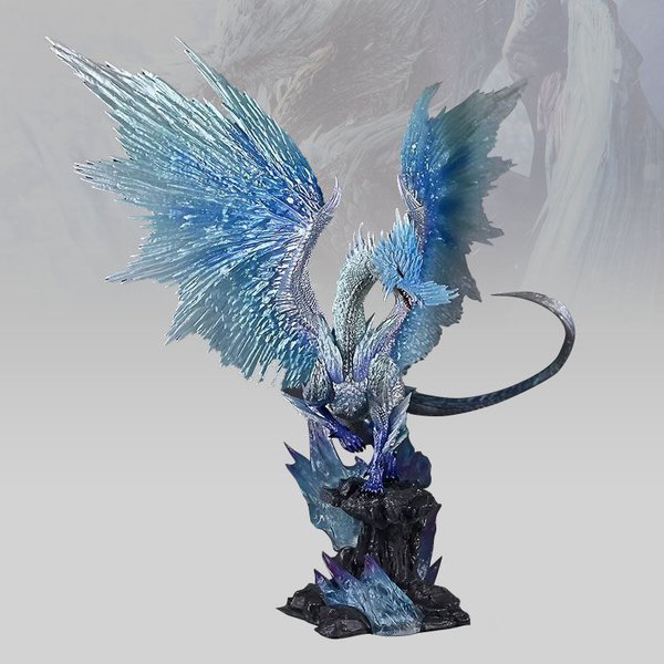 Figurine Monster Hunter World Iceborne Velkhana de 24 cm, grande statue de dragon de glace GK, ornement de bureau, modèle de jeu, jouet, cadeau
