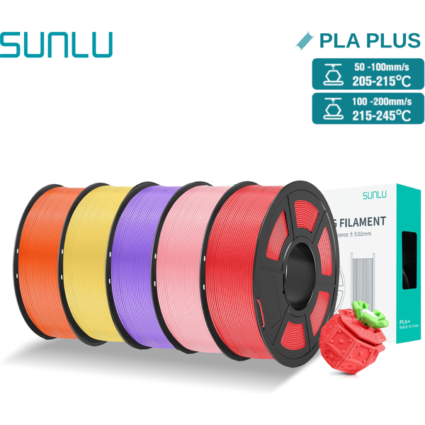 SUNLU 5KG Pla Plus Filament 3D PLA + 1.75mm soigneusement plaie bonne ténacité Filaments d'imprimante colorés pour matériaux d'impression 3D FDM