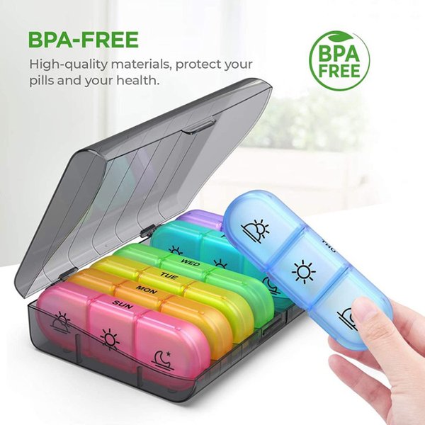 7 Tage Pillen-Medizinbox, wöchentlicher Tablet-Halter, Aufbewahrungsorganisator, Behälter, Pillendose, Splitter, Pillenetui, Organizer