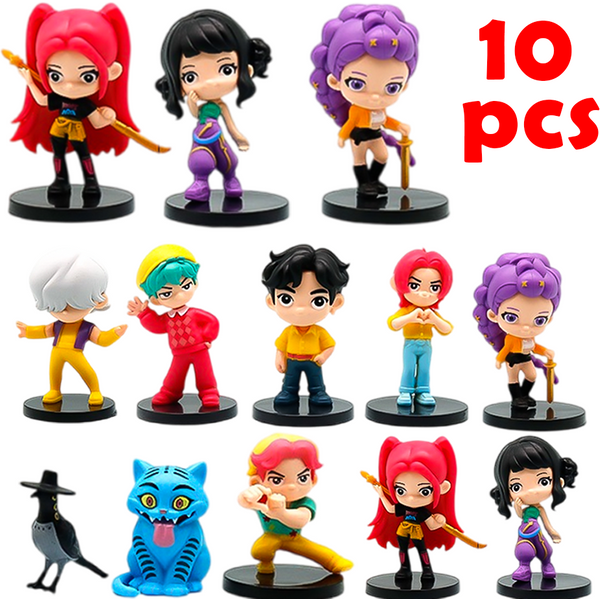 Lot de 10 figurines d'anime Q Version de l'équipe de chasseuses sorcières, Derpys Tiger Rumi Mira Zoey Sussy, figurines poupées, cadeau de Noël pour les fans