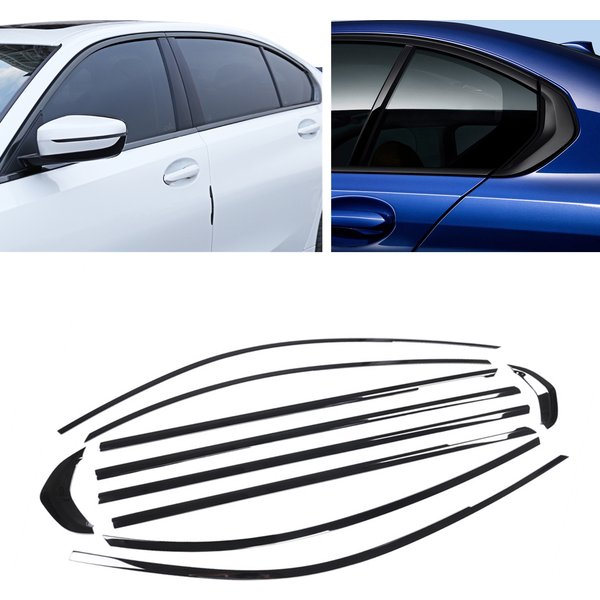 Pour BMW série 3 G20 G28 330i 2019-2023 berline 4 portes noir brillant garniture de fenêtre extérieure joint de couverture bande d'étanchéité décorative