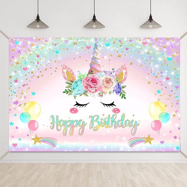 Regenbogen Einhorn Einweggeschirr Hintergrund Einhorn Geburtstag Party Dekorationen Kinder Baby Dusche Mädchen Geburtstag Party Supplies