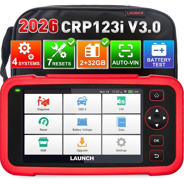 2026 Neues LAUNCH X431 CRP123I V3.0 mit Kostenloser Aktualisierung, 4-System-Diagnosegerät mit 7 Reset-Funktionen, Auto-VIN-Scan, CANFD DOIP