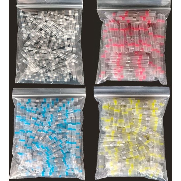 100/200PCS Schrumpf Anschlüsse Hülse Rohr Terminals Elektrische Butt Splice Draht Stecker Splice Solder Isolierte Kabel