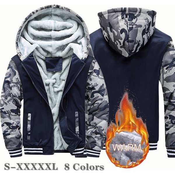 CamSolomon-Veste à Capuche Épaisse pour Homme, Manteau à Manches sulf, Décontracté, Fermeture Éclair, Streetwear, Hiver