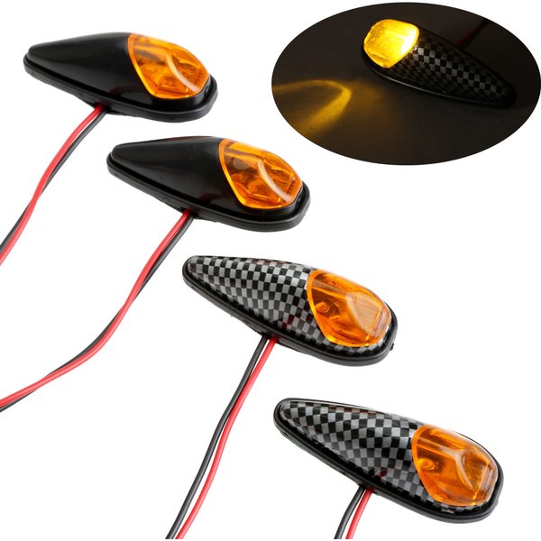 Clignotants universels pour rétroviseur latéral de moto, indicateur de clignotant, flash de moto, lampe de vélo, Honda, Yamaha, KTM, 12V, 2 pièces