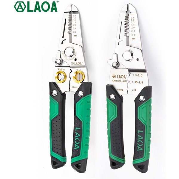 LAOA Wire Stripper Cable Cutter Crimping Pliers Clamper Splitting Winding Peeling Edge Stainless Steel Electrician Tool