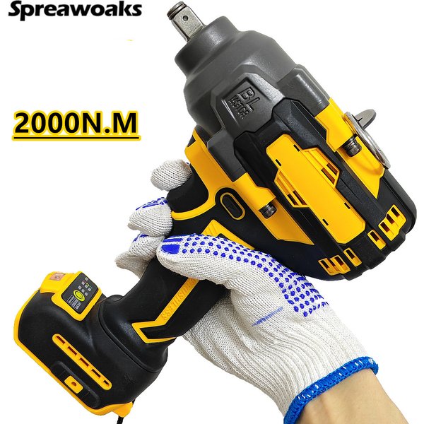 2000N.M moment obrotowy bezszczotkowy elektryczny klucz udarowy 1/2 Cal śrubokręt akumulatorowy sterownik elektronarzędzia do akumulatora DeWALT 20V 18V
