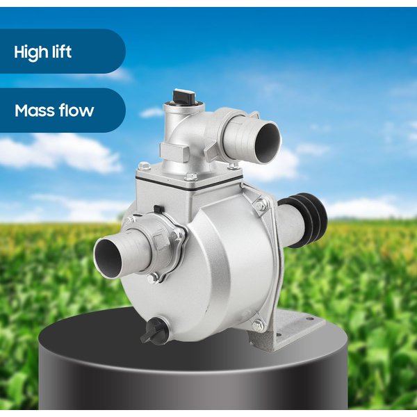 Hochdruck-Selbstansaugpumpe 2 Zoll 3600 U/min 50mm Keilriemen Hochdruck-Selbstansaugpumpe 2 Zoll mit Stahlturbine und Rückschlagventil, 30m³/h Durchfluss, 28m Förderhöhe für sauberes und schmutziges