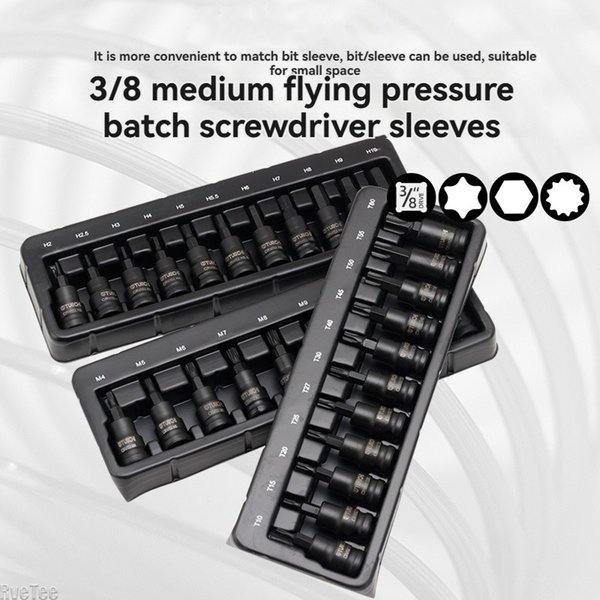 3/8 Zoll Sechskant-Steckschlüsselsatz aus Metall-Vanadium-Legierungsstahl Torx-Werkzeug-Steckschlüssel für Handwerkzeuge