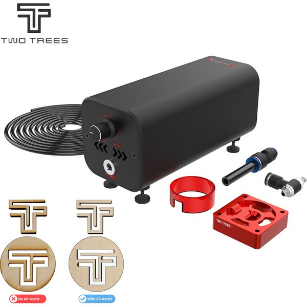 Twotrees Air Assist Hochgeschwindigkeits-Luftpumpe, einstellbarer Luftstrom, kompatibel mit Lasergravierer TTS-55/Atomstack A5 Pro/Sculpfun S9